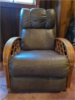 La-z-boy padded rattan rocker recliner chair