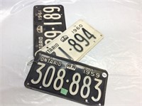 1959, 1960, 1961 License Plates