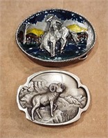 1984 Siskyou Big Horn Sheep Cowboy Belt Buckles