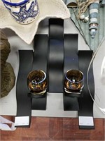 Two black candle holder