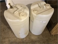 (2) 10-Gallon Plastic Water Containers