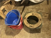 3 Water Buckets and 2 Feed Buckets