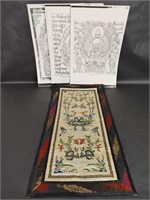 Asian Fabric Scroll Decor, India Gods Color Pages