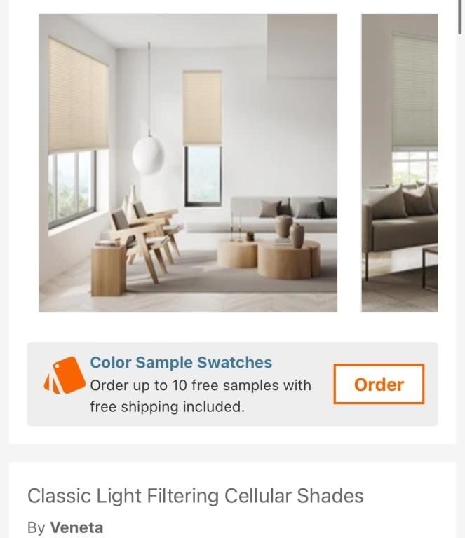 CELLULAR SHADES (OPEN BOX)