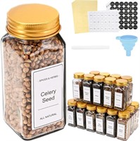 Set of 28 Pcs 4 Oz Glass Spice Jars with Lids With