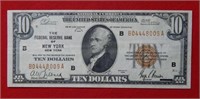 1929 $10 National Currency - NY, NY