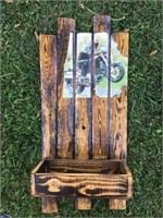 Handmade Hanging Wood Planter Box w/ Picture of