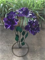 Medium Purple 5 Flower metal Art