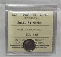 ICCS_CAN 1908 5 Cents Small 8 EF-40