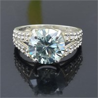 APPR $3500 Moissanite Ring 3 Ct 925 Silver