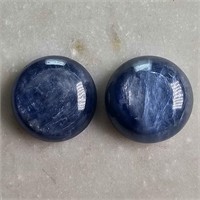 24 Ct Cabochon Kyanite Gemstones Pair of 2 Pcs, Ro
