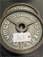 (2) 35 lbs Metal Weight Plates