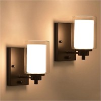 Set of 2, AOLALA Dimmable Wall Sconces,Bathroom Va