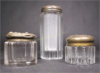 Vintage Sterling Silver & Glass Vanity Bottle Set