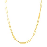 14k Gold Paperclip Chain & Gold Bar Necklace