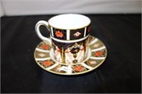 DERBY CHINA CHOCOLATE CUP AND SAUCER ROYAL BONE