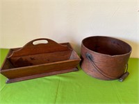 Antique Wood Carrying Caddy or Tool Box, +