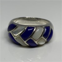 STERLING SILVER M.O.P. RING