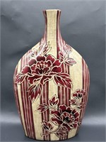 Large Vintage Flat Bottle Vase