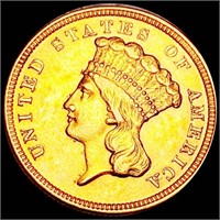1854 $3 Gold Piece UNCIRCULATED