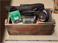 Wood Box w Contents-Tool Belt/DAYCO Belt+
