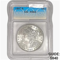 1887-S Morgan Silver Dollar ICG MS63