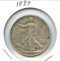 1937 Walking Liberty Silver Half Dollar