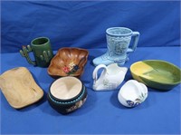 2 Small Wooden Bowls-1 Handpainted, 1976 Arizona