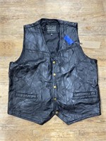 Italian Stone Leather Vest Sz L
