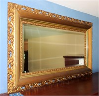 Victorian Gold gilt beveled mirror