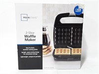 Waffle Maker 2 Slice. Opened box, used and tested