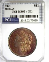 1921 Morgan MS66+ PL LISTS $9000
