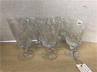 Set Of 6 Crystal Footed Water Glasses
