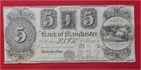 1837 $5 Bank of Manchester Note #911