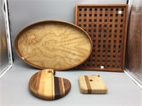 Wooden items including Dansk; 19 inch x 14 inch