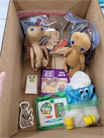 ET and Smurf Toys and Rubber Horseshoe Set