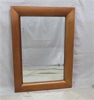 Large Gold Wood Framed Beveled Mirror