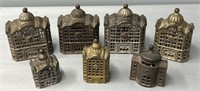 7 Antique Cast Iron Building Still Banks Lot