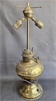 Antique Brass Oil Lamp -Electrified- needs rebuild