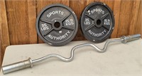 Sports Authority 2-35 lb Weights & Bar