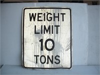 Aluminum Weight Limit 10 Tons Sign 24 x 30 Inches