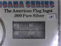 Silver 20 Gram .999 American Flag Ingot