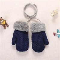 Kid's Double Layered Knitted Mittens