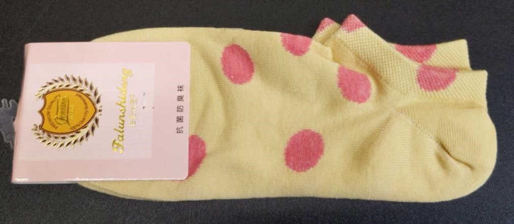 New Falunshideng yellow and pink polka dot socks