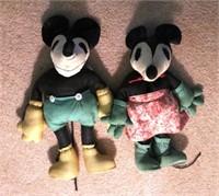 Mickey and Minnie Mouse Antique Dolls-2pc