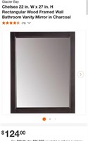 Wood Framed Wall Bathroom Vanity Mirror