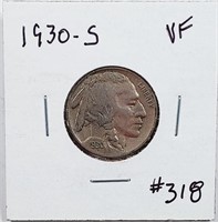 1930-S  Buffalo Nickel   VF
