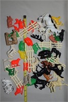 Vintage Collection of Plastic Toy Farm Animal Figs