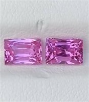 Natural Vivid Pink Sapphire Pair 3.33 Cts - VVS