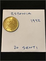 Estonia 1992  20 Senti Coin